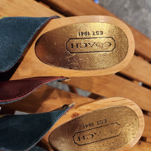 COACH multicolor suede clogs - Picture 3 of 7